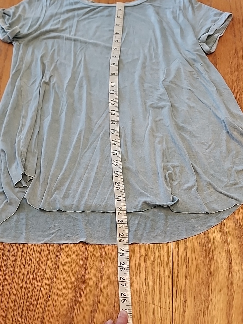 NWOT Altar'd State Washed Chambray Light Blue Short Sleeve Crewneck Tee - Picture 11 of 12